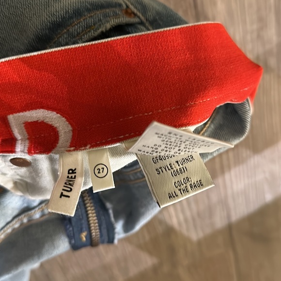 Grlfrnd Denim Turner Straight Leg Baggy Boy Elastic Band Distressed Zip Jeans 27 - Picture 4 of 8